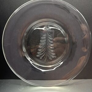 Clear Glass Christmas Tree 8"‎ Salad Dessert Plates Cottagecore Retro Holiday